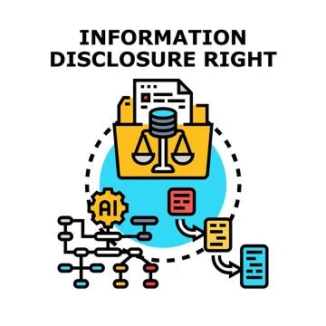 Information disclosure right depicting data privacy and legal compliance Stock Illustration