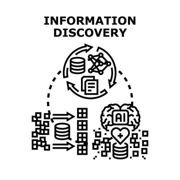 Information discovery analyzing data and extracting knowledge Stock Illustration