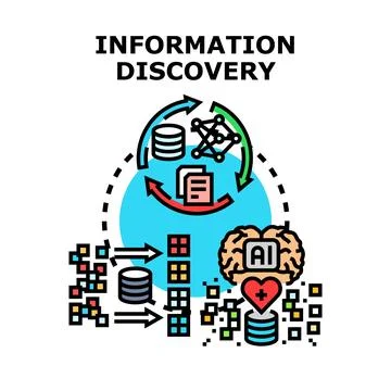 Information discovery analyzing data and extracting knowledge Stockillustratie