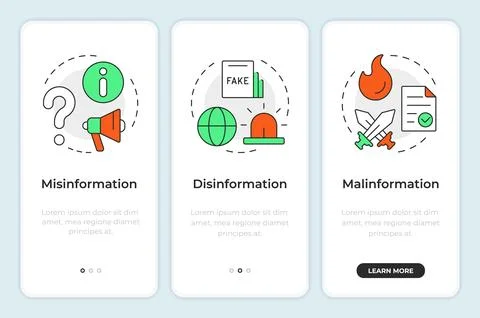 Information disorder onboarding mobile app screen イラスト素材