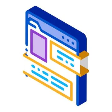 Information document folder isometric icon vector illustration Stock Illustration