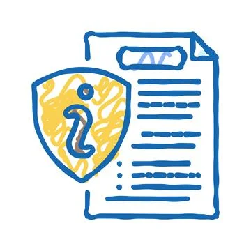 Information document icon doodle illustration Stock Illustration