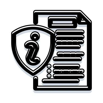 Information document protected with data privacy shield Illustrazione stock