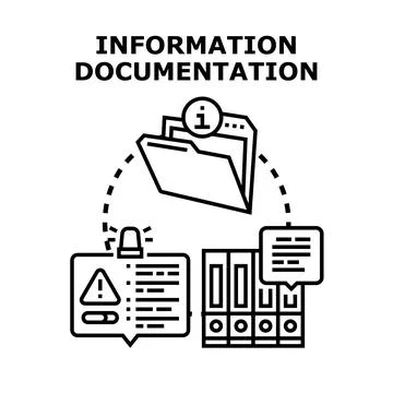 Information documentation concept with data and records organizing Stock Illustration