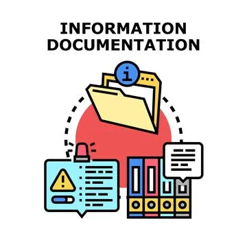 Information documentation concept with data and records organizing Stock Illustration