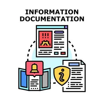 Information documentation concept with online knowledge management Stock Illustration