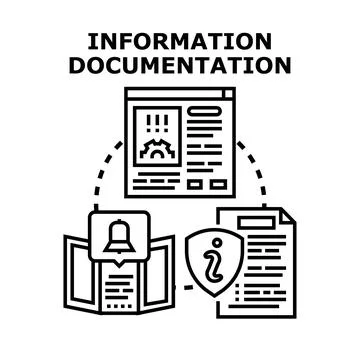 Information documentation concept with online knowledge management Stock Illustration