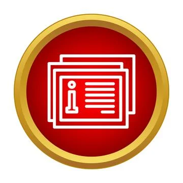 Information documents with red background and gold frame Stock Illustration