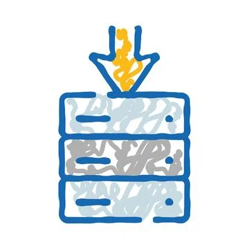 Information download to server storage hosting database イラスト素材