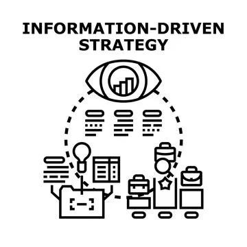 Information driven strategy business data concept Stock Illustration