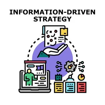 Information driven strategy concept illustrating business intelligence イラスト素材