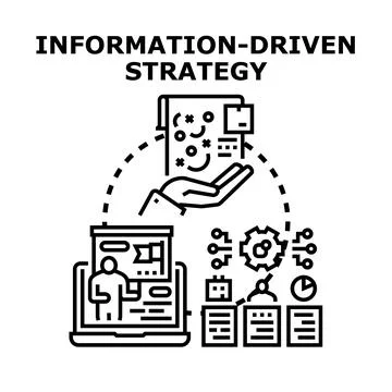 Information driven strategy concept illustrating business intelligence 库存插图