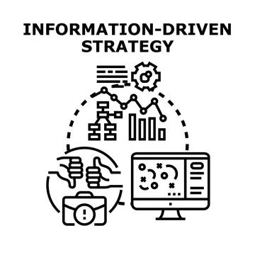 Information driven strategy planning and business decision making Stock Illustration