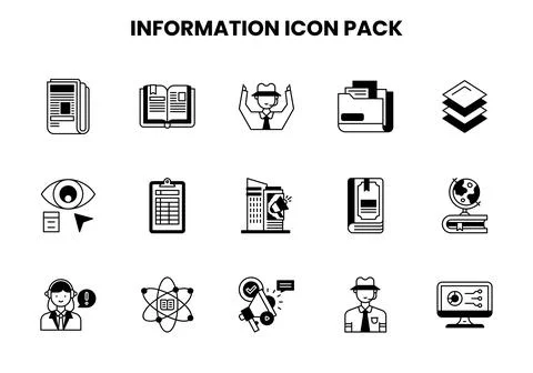 Information DuoTone Design Icons Pack 스톡 일러스트