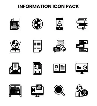 Information DuoTone Icons Pack 스톡 일러스트
