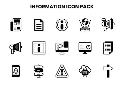 Information DuoTone Icons Pack Stock Illustration