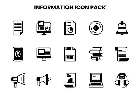 Information DuoTone Scalable Icons Pack Stock Illustration