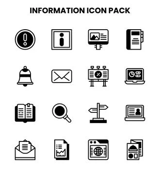 Information DuoTone Set Icons Pack 스톡 일러스트
