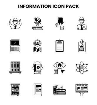 Information DuoTone UI Icons Pack 스톡 일러스트