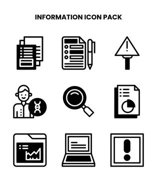 Information DuoTone Vector Icons Pack Stock Illustration