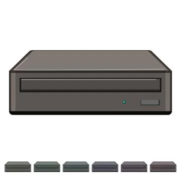 Information dvd drive cartoon vector graphic Stock Illustration