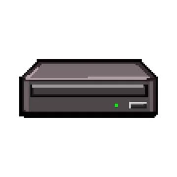 Information dvd drive pixel art vector illustration Stock Illustration