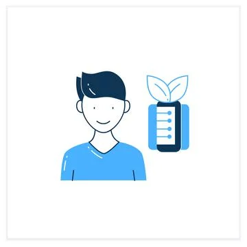 Information ecology flat icon Illustrazione stock