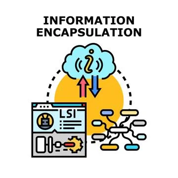 Information encapsulation concept for data privacy security Stock Illustration