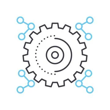 Information engineering line icon, outline symbol, vector illustration, concept イラスト素材