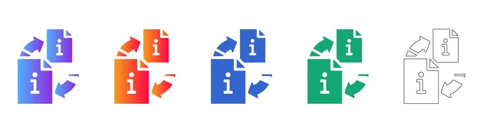 Information Exchange and Data Sync Icons 库存插图