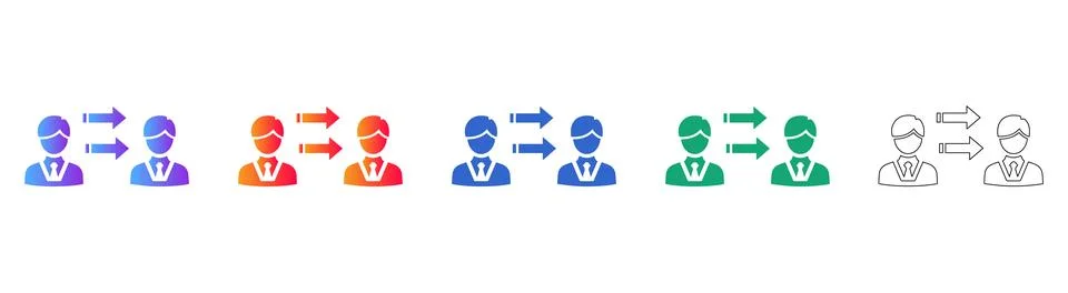 Information Exchange &amp; Collaboration Between Individuals Illustration Stock Illustration