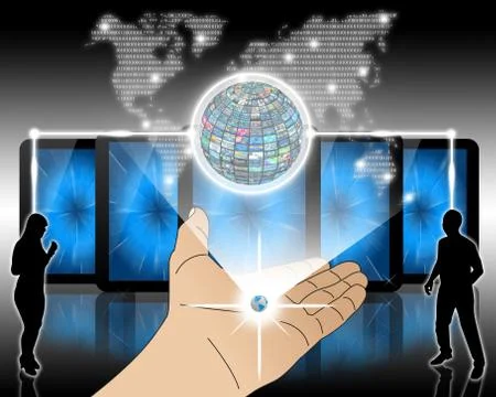 Information exchange 库存插图