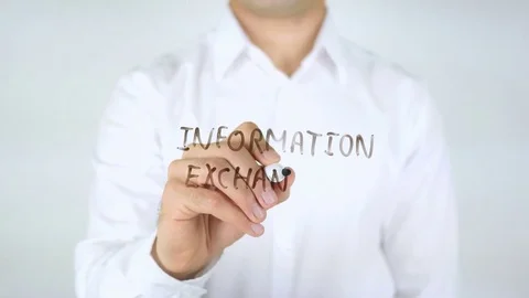 Information Exchange, Man Writing on Glass Stock Footage