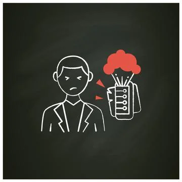 Information explosion chalk icon Stock Illustration