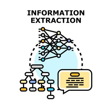 Information extraction process for data mining and analysis Stock Illustration