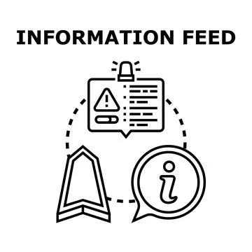 Information feed concept illustrating data stream and online notification Stock Illustration