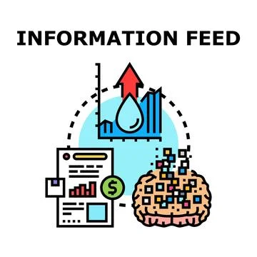 Information feed concept vector icon Stock Illustration