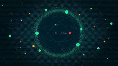 Information field for structuring and analyzing big data, virtual digital dat Stock Illustration