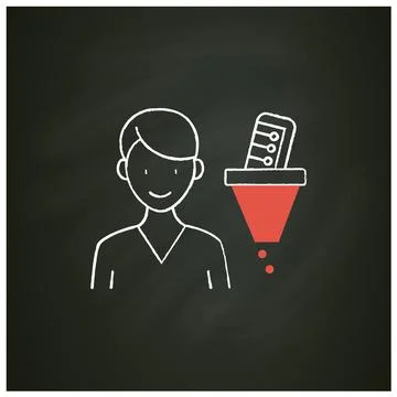 Information filtering system chalk icon Stock Illustration