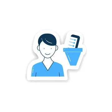 Information filtering system sticker Stock Illustration
