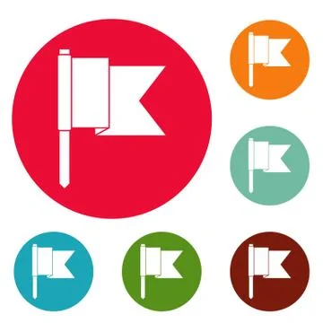 Information flag icons circle set vector Stock Illustration
