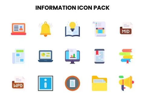 Information Flat Icons Pack Stock Illustration