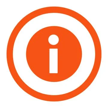 Information flat orange color rounded raster icon Stock Illustration
