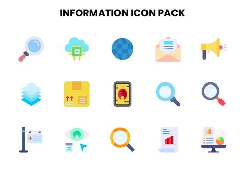 Information Flat UI Icons Pack Illustrazione stock