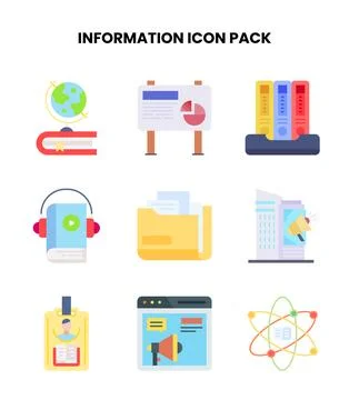 Information Flat UI Icons Pack 스톡 일러스트