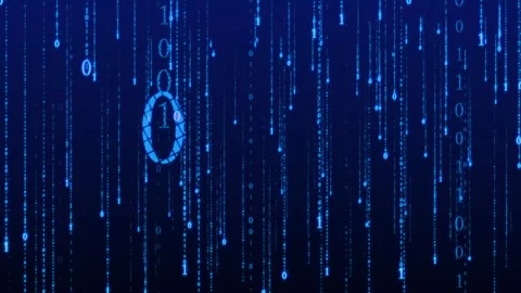 Information flow and digital rain technology background Stock Footage 247322979