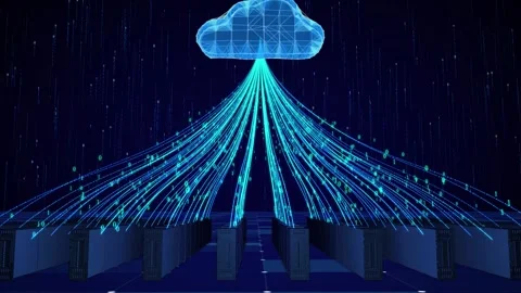 The information flow of the artificial intelligence and big data computer ro Stock Footage 245252620