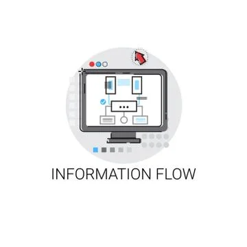Information Flow Global Data Icon Stock Illustration