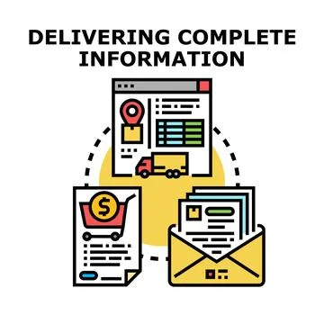 Information flow for online order delivery concept Stock Illustration