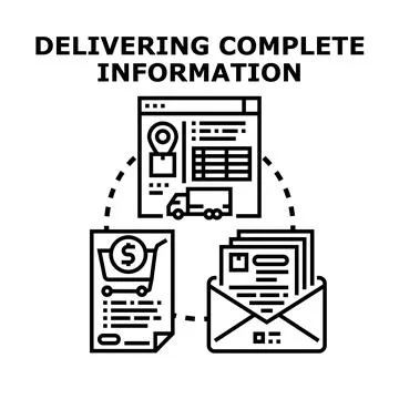 Information flow for online order delivery concept Stock Illustration